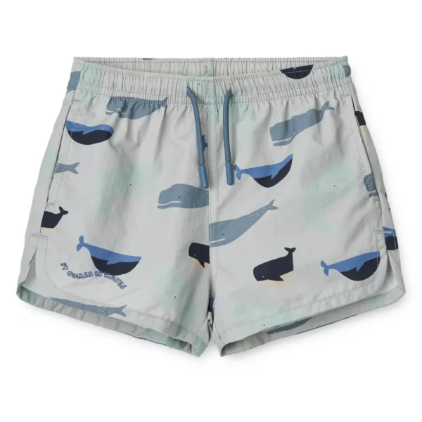 LIEWOOD Badetøj^Aiden Badeshorts Med Print Whales / Cloud blue