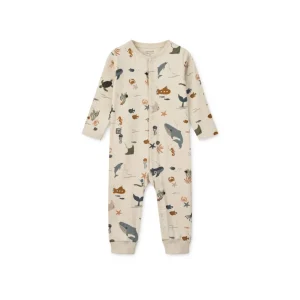 LIEWOOD Musthaves Til Baby | Nattøj^Birk Pyjamasdragt Med Print Sea creature / Sandy