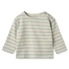 LIEWOOD Musthaves Til Baby | Trøjer Og Toppe^Farah Stribet sweatshirt til baby Y/D Stripe Ice blue / Sandy