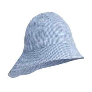 LIEWOOD Solhatte | Accessories^Sunneva Bomuldssolhat Y/D Check Riverside / Crisp white