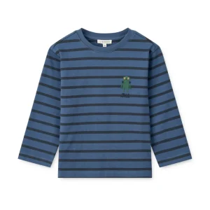 LIEWOOD Trøjer Og Toppe | Tøj^Ullrik Langærmet T-Shirt Med Striber Y/D Stripe Indigo blue / Classic navy